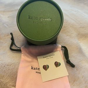 Kate Spade Rainbow Heart earrings NWT.